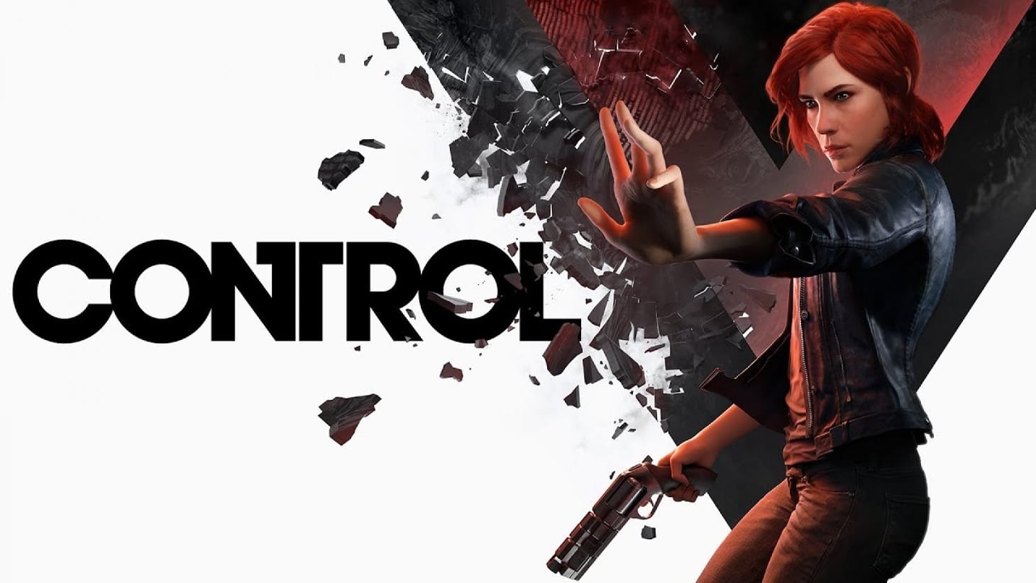 The key art of CONTROL, a video game by Remedy Entetainement, featuring protagonist Jesse Faden.